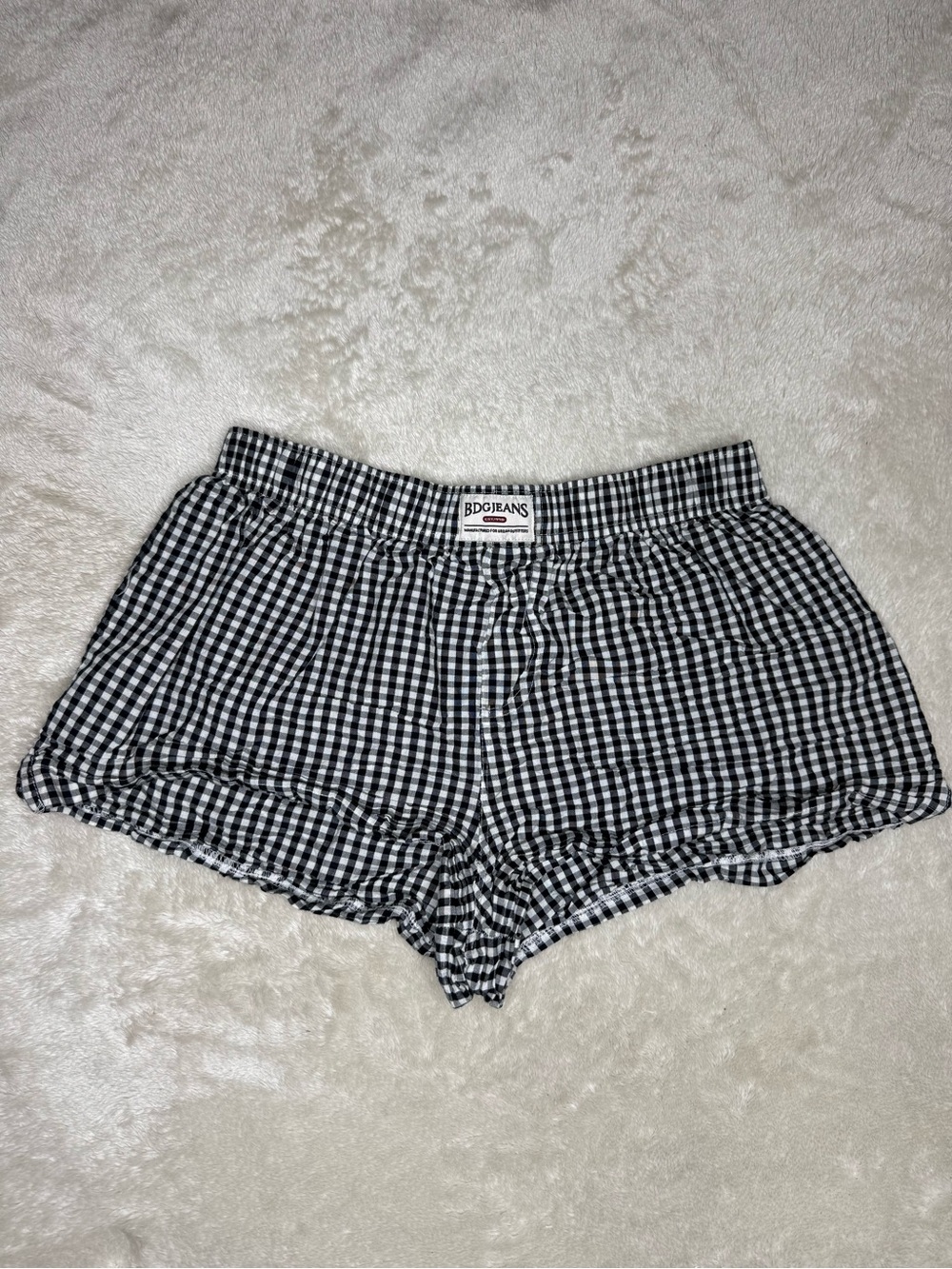 BDG Urban Outfitters Gingham Checkered Shorts Black White XS